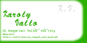 karoly vallo business card